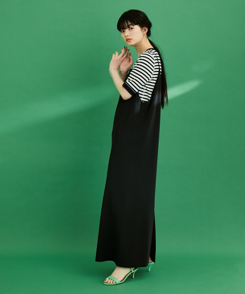 ADAM ET ROPE'（アダムエロペ）の「【WEB限定】バイカラープルオーバー（Tシャツ/カットソー・レディース・ブルー系その他/ホワイト系その他/ホワイト系その他3/グリーン系その他・FREE）」の10枚目の写真