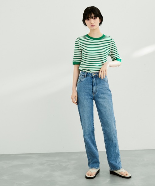 ADAM ET ROPE'（アダムエロペ）の「【WEB限定】バイカラープルオーバー（Tシャツ/カットソー・レディース・ブルー系その他/ホワイト系その他/ホワイト系その他3/グリーン系その他・FREE）」の14枚目の写真