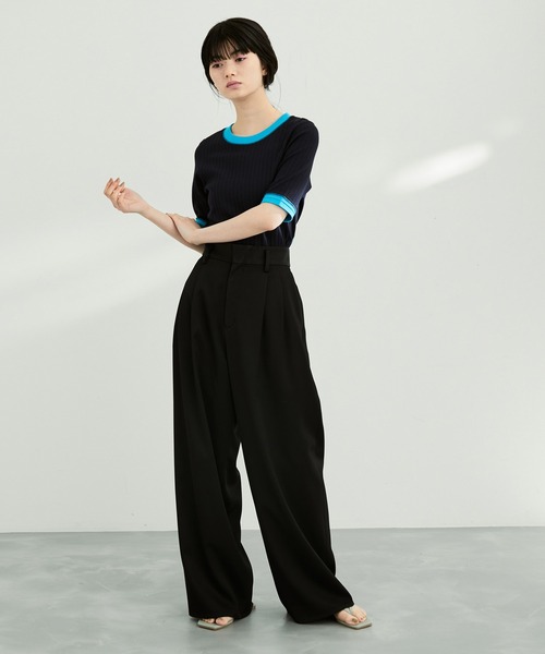 ADAM ET ROPE'（アダムエロペ）の「【WEB限定】バイカラープルオーバー（Tシャツ/カットソー・レディース・ブルー系その他/ホワイト系その他/ホワイト系その他3/グリーン系その他・FREE）」の21枚目の写真