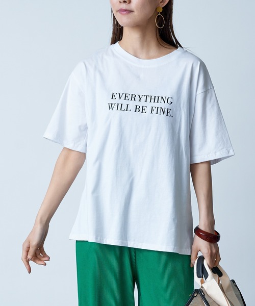 MAISON BREEZE（メゾンブリーズ）の「【MAISON BREEZE】メッセージレタードプリントTシャツ SCCH154（Tシャツ/カットソー・レディース・ホワイト/ブラック/ピンク/イエロー/グレー・FREE）」の2枚目の写真