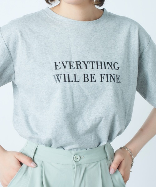 MAISON BREEZE（メゾンブリーズ）の「【MAISON BREEZE】メッセージレタードプリントTシャツ SCCH154（Tシャツ/カットソー・レディース・ホワイト/ブラック/ピンク/イエロー/グレー・FREE）」の8枚目の写真