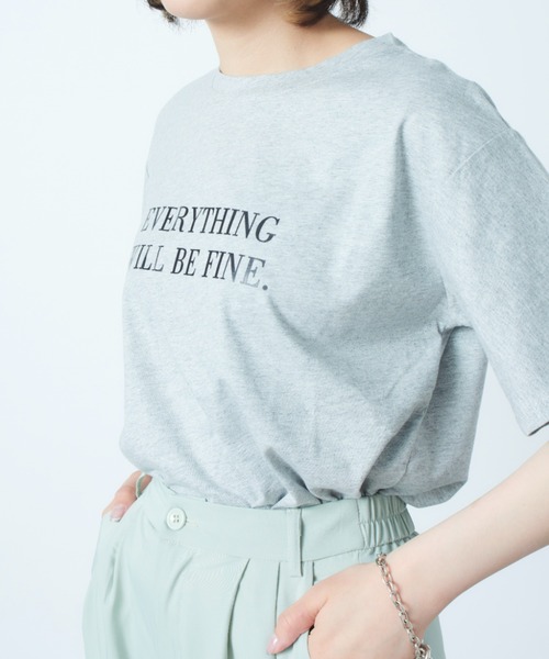 MAISON BREEZE（メゾンブリーズ）の「【MAISON BREEZE】メッセージレタードプリントTシャツ SCCH154（Tシャツ/カットソー・レディース・ホワイト/ブラック/ピンク/イエロー/グレー・FREE）」の22枚目の写真