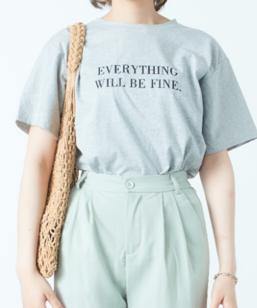 MAISON BREEZE（メゾンブリーズ）の「【MAISON BREEZE】メッセージレタードプリントTシャツ SCCH154（Tシャツ/カットソー・レディース・ホワイト/ブラック/ピンク/イエロー/グレー・FREE）」の10枚目の写真