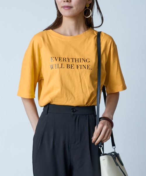 MAISON BREEZE（メゾンブリーズ）の「【MAISON BREEZE】メッセージレタードプリントTシャツ SCCH154（Tシャツ/カットソー・レディース・ホワイト/ブラック/ピンク/イエロー/グレー・FREE）」の14枚目の写真