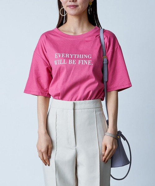MAISON BREEZE（メゾンブリーズ）の「【MAISON BREEZE】メッセージレタードプリントTシャツ SCCH154（Tシャツ/カットソー・レディース・ホワイト/ブラック/ピンク/イエロー/グレー・FREE）」の20枚目の写真