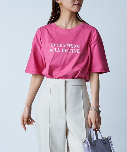MAISON BREEZE（メゾンブリーズ）の「【MAISON BREEZE】メッセージレタードプリントTシャツ SCCH154（Tシャツ/カットソー・レディース・ホワイト/ブラック/ピンク/イエロー/グレー・FREE）」の16枚目の写真