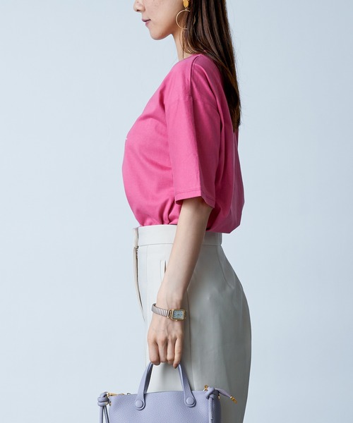 MAISON BREEZE（メゾンブリーズ）の「【MAISON BREEZE】メッセージレタードプリントTシャツ SCCH154（Tシャツ/カットソー・レディース・ホワイト/ブラック/ピンク/イエロー/グレー・FREE）」の7枚目の写真