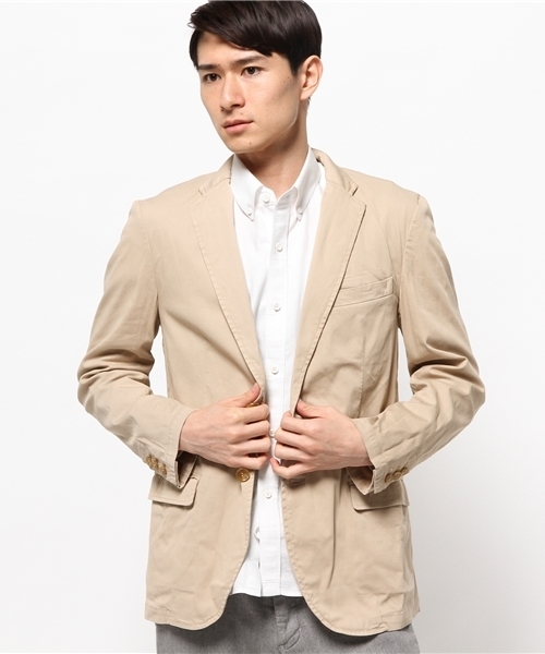 ivory court（アイボリーコート）の「◆コットン ツイルガーメントジャケット（テーラードジャケット・メンズ・ベージュ/ネイビー/ブルー系その他・40/38）」の2枚目の写真