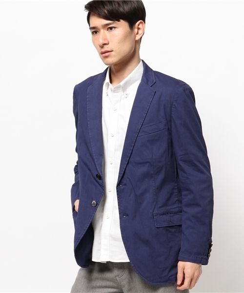 ivory court（アイボリーコート）の「◆コットン ツイルガーメントジャケット（テーラードジャケット・メンズ・ベージュ/ネイビー/ブルー系その他・40/38）」の3枚目の写真