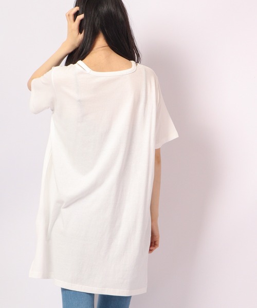 Anna Nicola（アンナニコラ）の「Anna Nicola アクセサリー柄加工 Tシャツ（Tシャツ/カットソー・レディース・グレー/オフホワイト/シルバーグレー・38）」の6枚目の写真