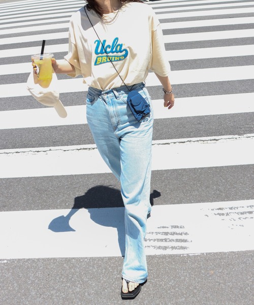COURO(コウロ)の「UCLA サガラ刺繍/ワッペン半袖Tシャツ(Tシャツ/カットソー・レディース・ホワイト/ネイビー/アイボリー/ホワイト系その他/アイボリー系/ネイビー系・M/L/XL)」の12枚目の写真