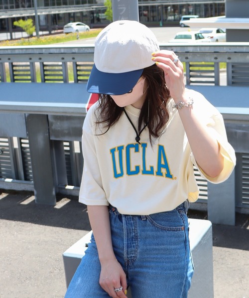 COURO(コウロ)の「UCLA サガラ刺繍/ワッペン半袖Tシャツ(Tシャツ/カットソー・レディース・ホワイト/ネイビー/アイボリー/ホワイト系その他/アイボリー系/ネイビー系・M/L/XL)」の14枚目の写真