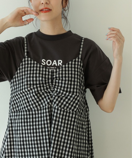 N.(N. Natural Beauty Basic)(エヌエヌナチュラルビューティーベーシック)の「【追加生産】◆ギンガムチェック切替ワンピース(ワンピース・レディース・ブラック/オレンジ・MEDIUM)」の12枚目の写真