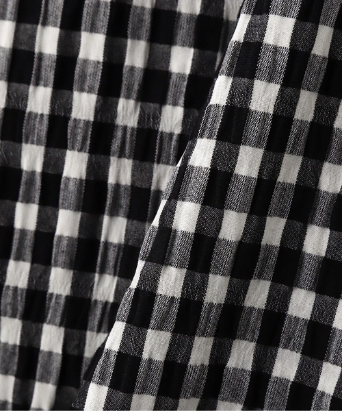 N.(N. Natural Beauty Basic)(エヌエヌナチュラルビューティーベーシック)の「【追加生産】◆ギンガムチェック切替ワンピース(ワンピース・レディース・ブラック/オレンジ・MEDIUM)」の8枚目の写真