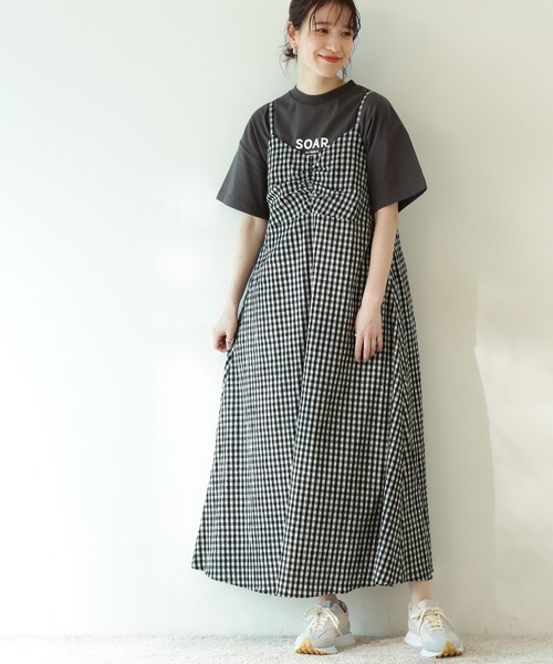 N.(N. Natural Beauty Basic)(エヌエヌナチュラルビューティーベーシック)の「【追加生産】◆ギンガムチェック切替ワンピース(ワンピース・レディース・ブラック/オレンジ・MEDIUM)」の20枚目の写真