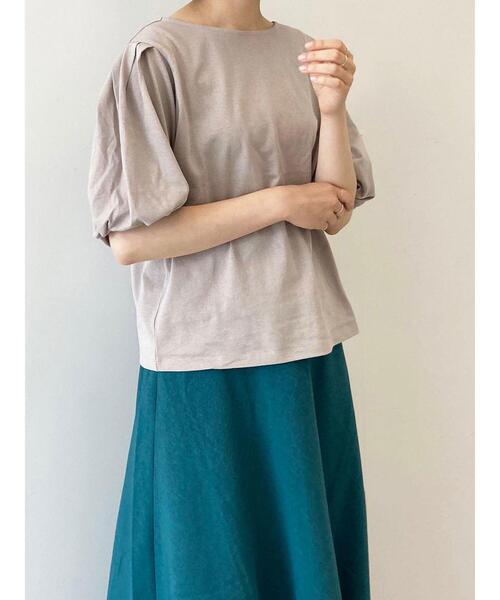 Samansa Mos2 blue（サマンサモスモスブルー）の「袖タックプルオーバー（Tシャツ/カットソー・レディース・ブラック/グレー/キャメル・ﾌﾘ-）」の6枚目の写真