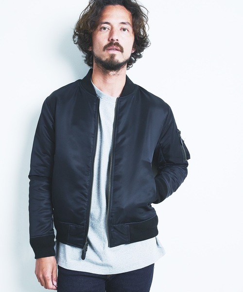 Magine(マージン)の「NYLON FREECE RIVERSIBLE MA-1 JKT:ナイロン フリース リバーシブル MA-1 ジャケット(MA-1・メンズ・ブラック/ネイビー/オリーブ・44/46/48)」の2枚目の写真