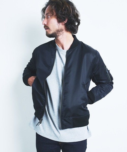 Magine(マージン)の「NYLON FREECE RIVERSIBLE MA-1 JKT:ナイロン フリース リバーシブル MA-1 ジャケット(MA-1・メンズ・ブラック/ネイビー/オリーブ・44/46/48)」の21枚目の写真