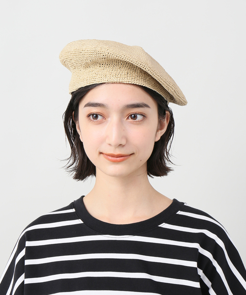 B.C STOCK（ベーセーストック）の「コマアミベレー◆（ハンチング/ベレー帽・レディース・ベージュ・FREE）」の9枚目の写真