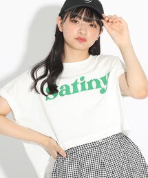 PINK-latte | バックスリットショートTシャツ(Tシャツ/カットソー)