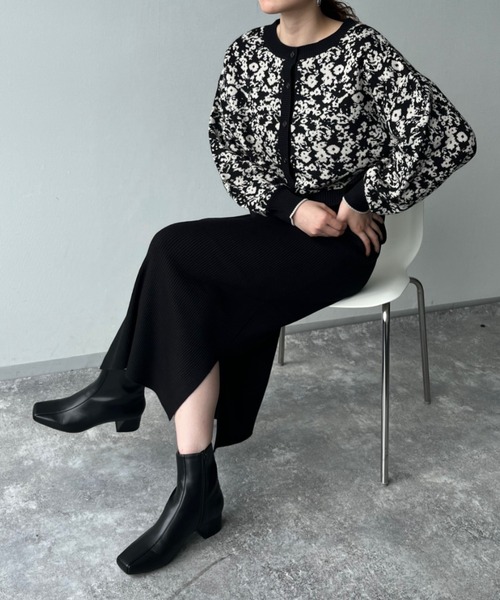 LOWRYS FARM(ローリーズファーム)の「ガラニット*キャミ2Pワンピース 294713(ワンピース・レディース・ブラック/ブラウン/アイボリー・FREE)」の3枚目の写真