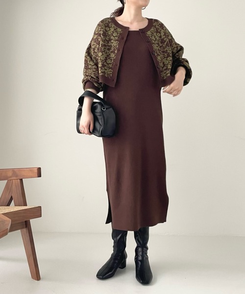 LOWRYS FARM(ローリーズファーム)の「ガラニット*キャミ2Pワンピース 294713(ワンピース・レディース・ブラック/ブラウン/アイボリー・FREE)」の19枚目の写真