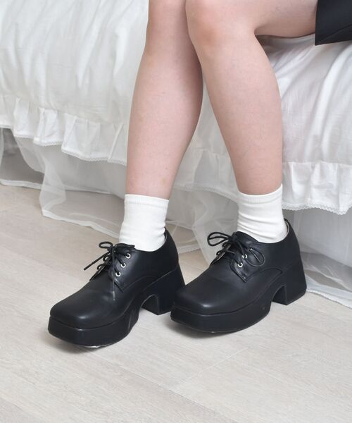 ems excite（エムズエキサイト）の「厚底レースアップシューズ（その他シューズ・レディース・ブラック/パープル/ナチュラル・MEDIUM/LARGE）」の4枚目の写真