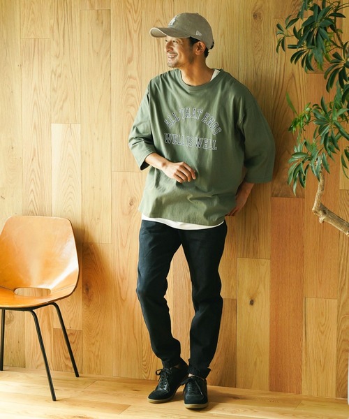 BAYFLOW(ベイフロー)の「レイヤードPRT7ST(Tシャツ/カットソー・メンズ・ブラック/オフホワイト/カーキ・MEDIUM/LARGE)」の4枚目の写真