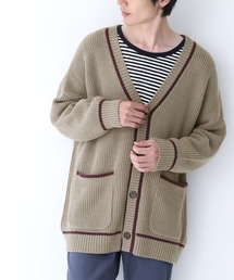 n'OrLABEL（ノアールレーベル）の「『配色ラインVネックニットカーディガン』（カーディガン/ボレロ・メンズ）」