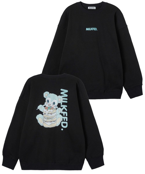 MILKFED.(ミルクフェド)の「SWEETS BEAR BIG SWEAT TOP(スウェット・レディース・オフホワイト/ブラック/ライトブルー・ONE SIZE)」の14枚目の写真