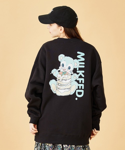 トレーナー スウェット スエット ミルクフェド MILKFED SWEETS BEAR BIG SWEAT TOP 103223012029 クマ ベア ベア― トップス レディース MILKFED. トレーナー スウェット スエット ミルクフェド MILKFED