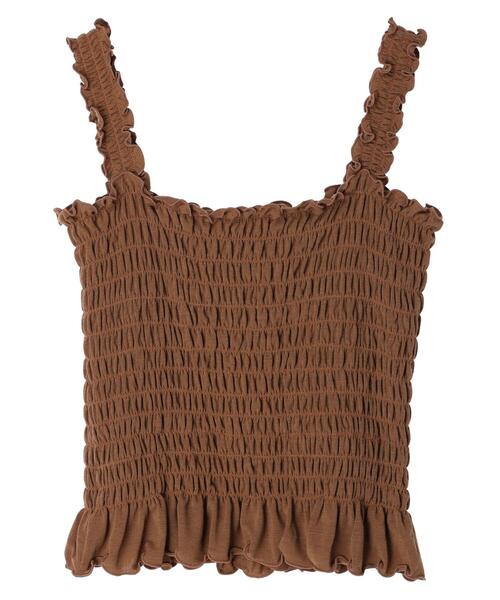 SLURR（スラ―）の「シャーリングキャミソール（キャミソール・レディース・ブラック/ブラウン/アイボリー・FREE）」の9枚目の写真