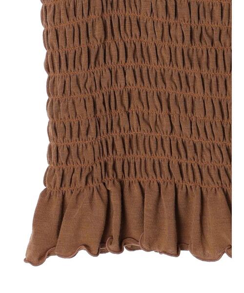 SLURR（スラ―）の「シャーリングキャミソール（キャミソール・レディース・ブラック/ブラウン/アイボリー・FREE）」の6枚目の写真