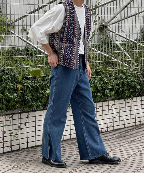 kutir（クティール）の「スリットフレアデニム（デニムパンツ・メンズ・ブラック/インディゴブルー/グレー・SMALL/MEDIUM/LARGE）」の15枚目の写真