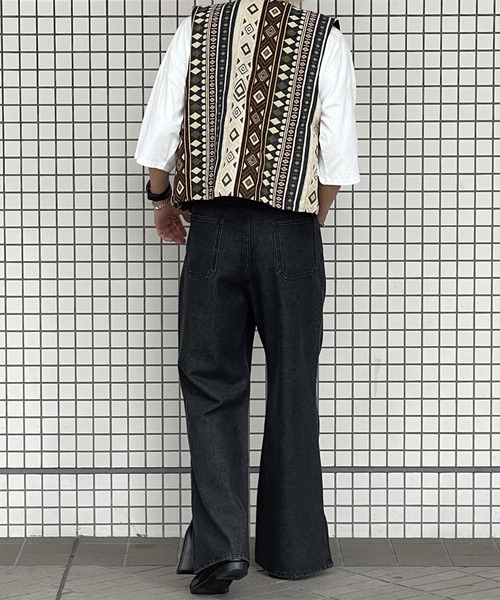 kutir（クティール）の「スリットフレアデニム（デニムパンツ・メンズ・ブラック/インディゴブルー/グレー・SMALL/MEDIUM/LARGE）」の7枚目の写真