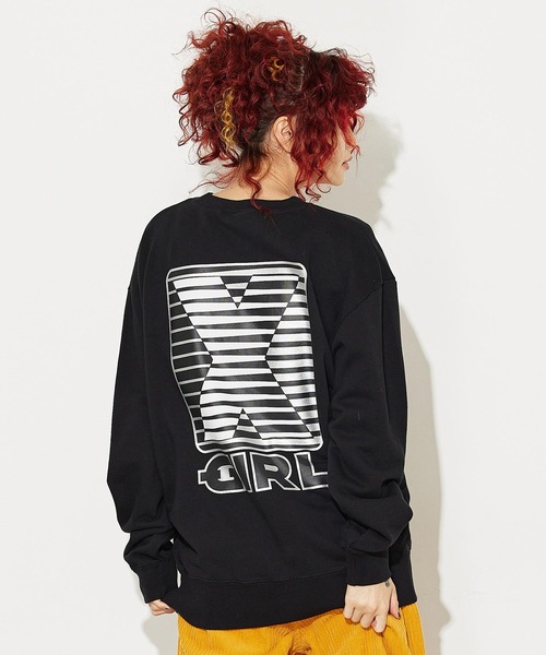 X-girl（エックスガール）の「SHADE BOX LOGO SWEAT TOP