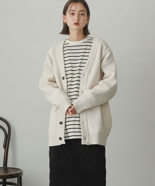 SENSE OF PLACE by URBAN RESEARCH(センスオブプレイスバイアーバンリサーチ)の「『イージーケア』モールVネックカーディガン(カーディガン/ボレロ・メンズ・ブラック/ベージュ/グリーン/アイボリー・MEDIUM/LARGE)」の19枚目の写真