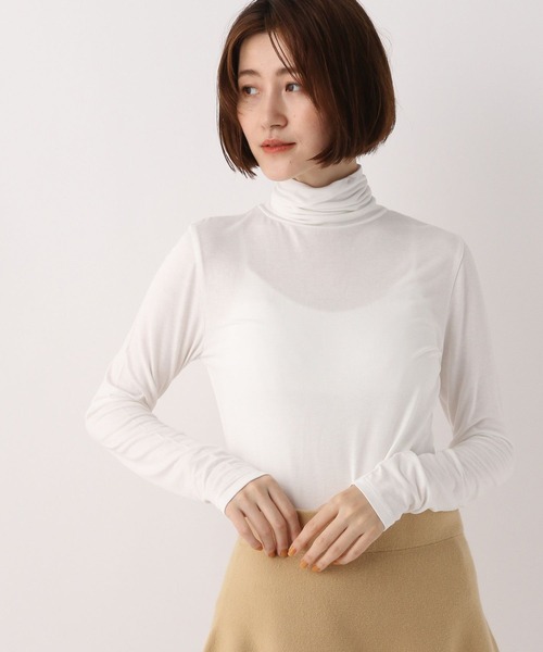 A part by(アパートバイ)の「ベーシックカラータートル 167427(Tシャツ/カットソー・レディース・ブラック/オフホワイト/ブルー/ライトグリーン・FREE)」の2枚目の写真