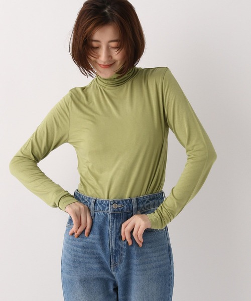 A part by(アパートバイ)の「ベーシックカラータートル 167427(Tシャツ/カットソー・レディース・ブラック/オフホワイト/ブルー/ライトグリーン・FREE)」の13枚目の写真