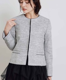 PICCIN（ピッチン）の「【セットアップ可能】綾織りツイードノーカラージャケット（スーツジャケット）」