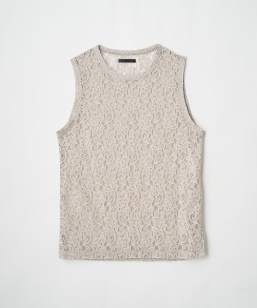 Juha（ユハ）の「FLOWER LACE NO-SLEEVE（タンクトップ・メンズ・グレイッシュベージュ/ブラック・3/4）」の8枚目の写真