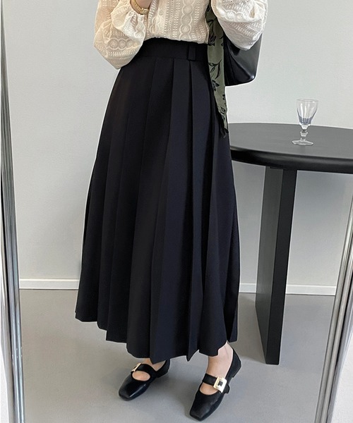 aimoha（アイモハ）の「ハイウエストプリーツスカート（スカート・レディース・ブラック/レッド/チョコ・MEDIUM/LARGE）」の10枚目の写真