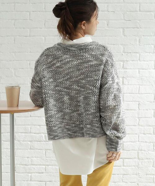 Cutie Blonde(キューティーブロンド)の「◆MIXカラーメッシュカーディガン(カーディガン/ボレロ・レディース・チャコール/ダークグリーン系3/ピンク系8・00)」の13枚目の写真