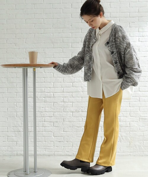 Cutie Blonde(キューティーブロンド)の「◆MIXカラーメッシュカーディガン(カーディガン/ボレロ・レディース・チャコール/ダークグリーン系3/ピンク系8・00)」の15枚目の写真