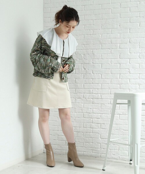 Cutie Blonde(キューティーブロンド)の「◆MIXカラーメッシュカーディガン(カーディガン/ボレロ・レディース・チャコール/ダークグリーン系3/ピンク系8・00)」の21枚目の写真