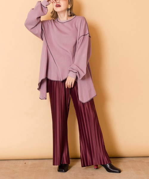 OSMOSIS（オズモーシス）の「裏毛サイドフレアープルオーバー（スウェット・レディース・アッシュグレー/ブラック/アイボリー/ライトパープル/チャコール・ONE SIZE）」の14枚目の写真