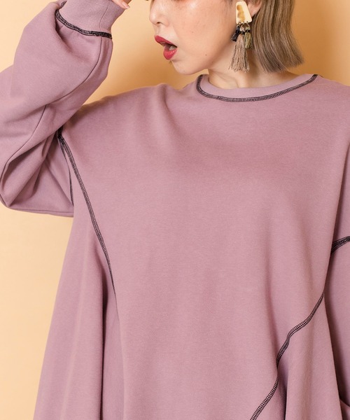 OSMOSIS（オズモーシス）の「裏毛サイドフレアープルオーバー（スウェット・レディース・アッシュグレー/ブラック/アイボリー/ライトパープル/チャコール・ONE SIZE）」の16枚目の写真