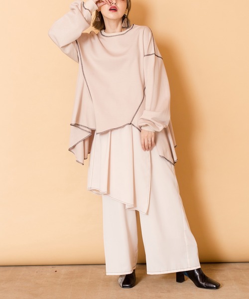 OSMOSIS（オズモーシス）の「裏毛サイドフレアープルオーバー（スウェット・レディース・アッシュグレー/ブラック/アイボリー/ライトパープル/チャコール・ONE SIZE）」の20枚目の写真