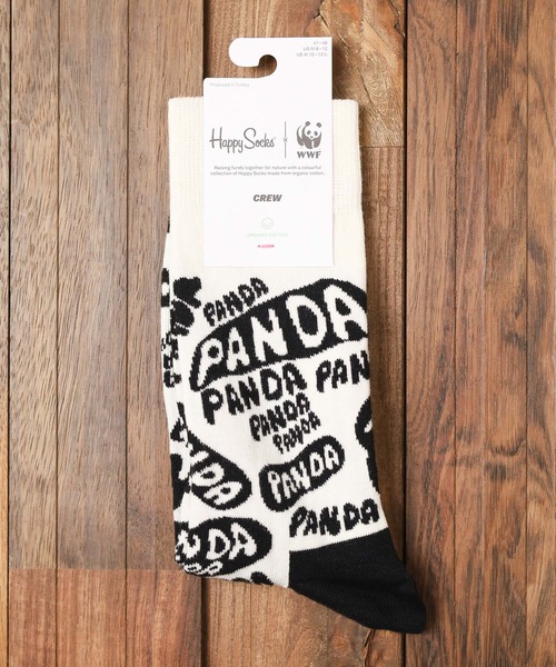 Happy Socks（ハッピーソックス）の「【66】【HAPPY SOCKS】WWF(世界自然保護基金) コラボモデル（ソックス/靴下・レディース・ブルー/アイボリー/オレンジ/ピンク/ホワイト・SMALL/MEDIUM）」の2枚目の写真