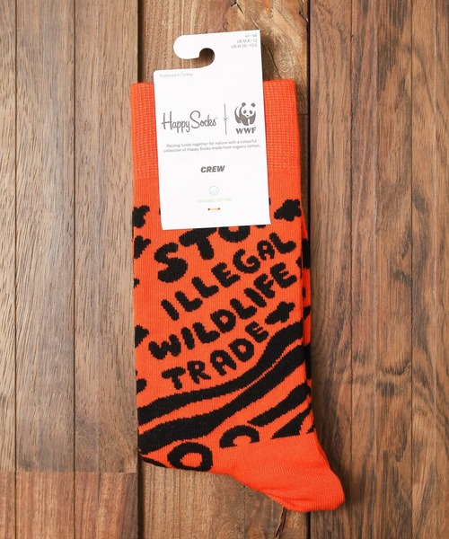 Happy Socks（ハッピーソックス）の「【66】【HAPPY SOCKS】WWF(世界自然保護基金) コラボモデル（ソックス/靴下・レディース・ブルー/アイボリー/オレンジ/ピンク/ホワイト・SMALL/MEDIUM）」の5枚目の写真